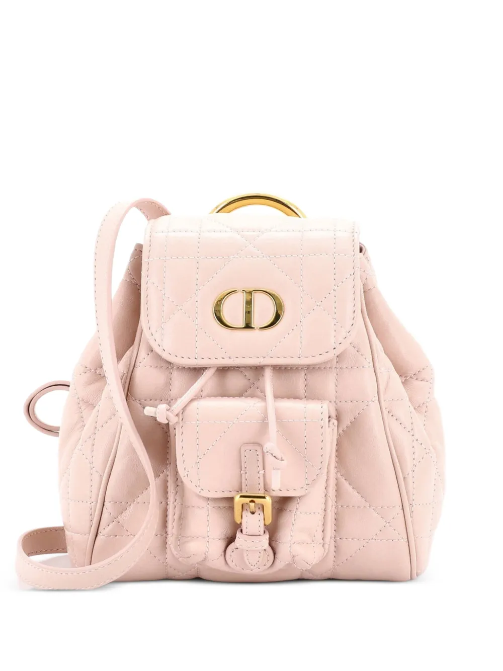 Christian Dior Pre-Owned Caro Macrocannage Quilt Lambskin Small backpack - Rosa