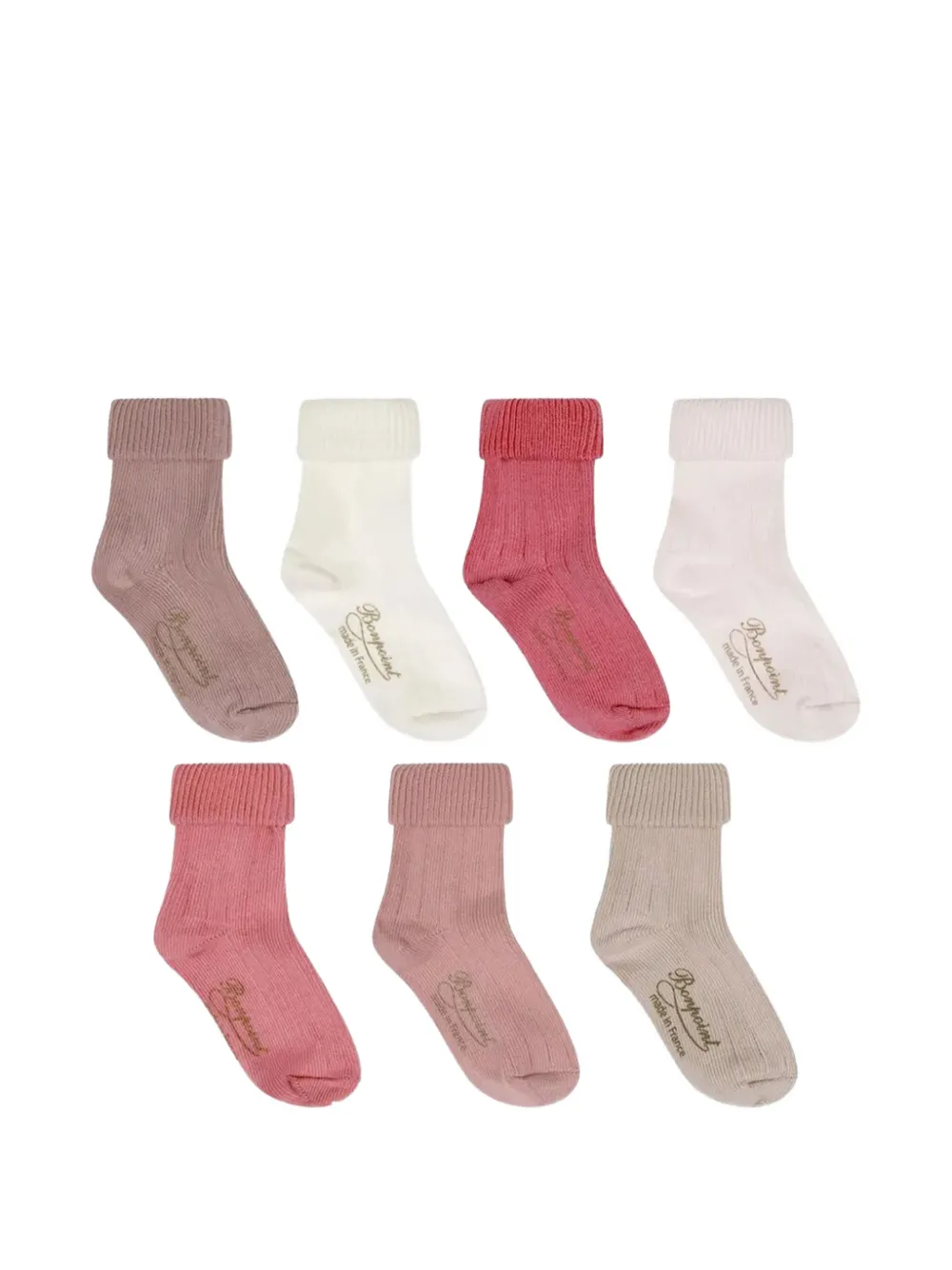 Bonpoint set of 7 ribbed socks - Rosa