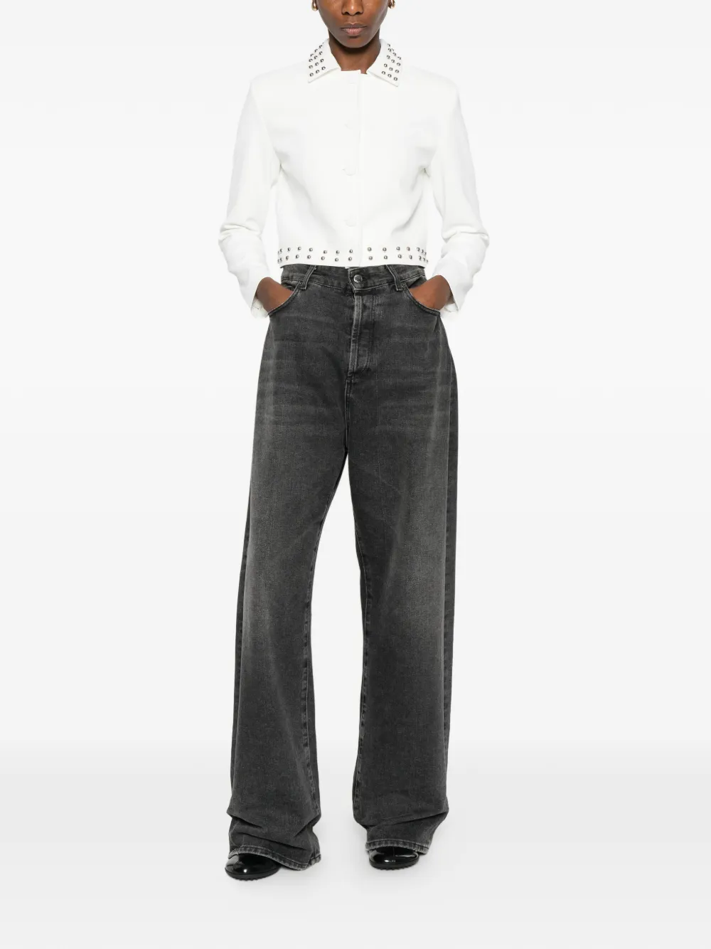  Liu Jo Studded Detailing Jacket - White 