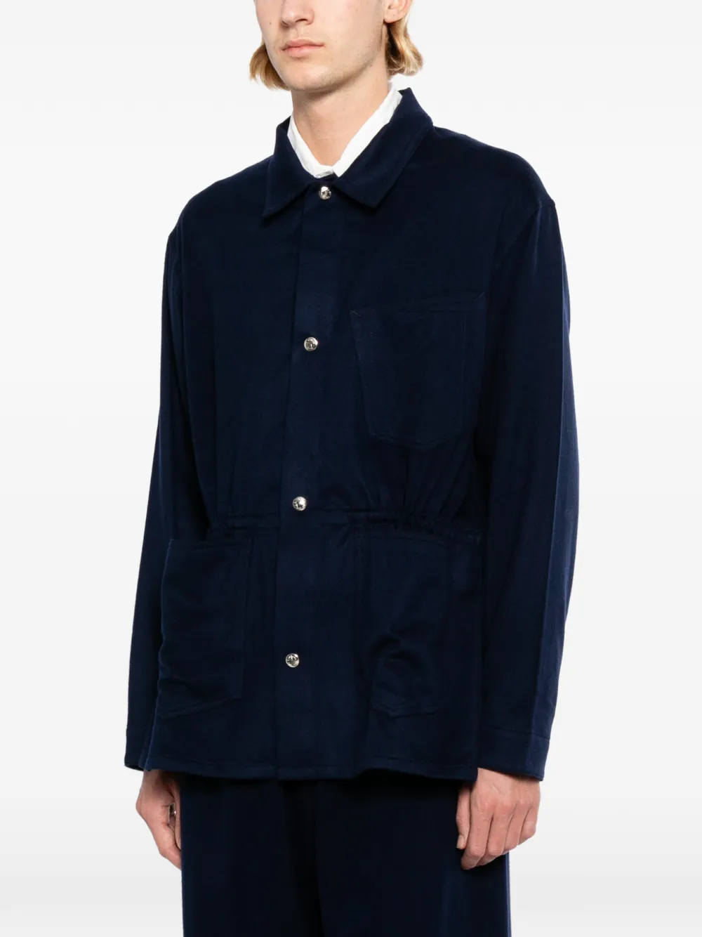  Setchu Chaqueta Con Botones - Azul 