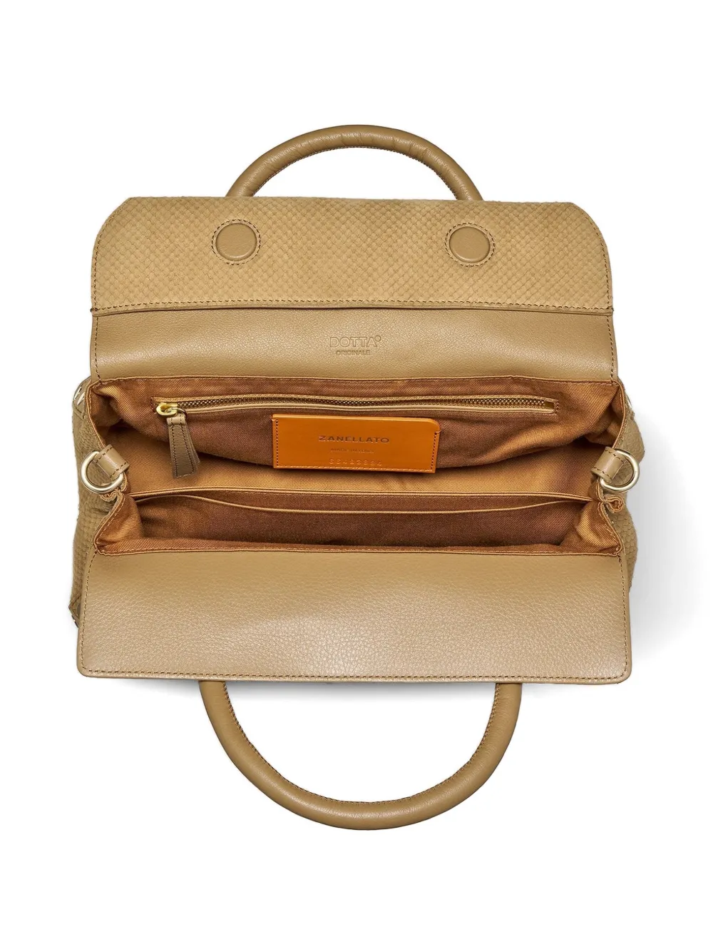 Zanellato Dotta leren schoudertas Beige