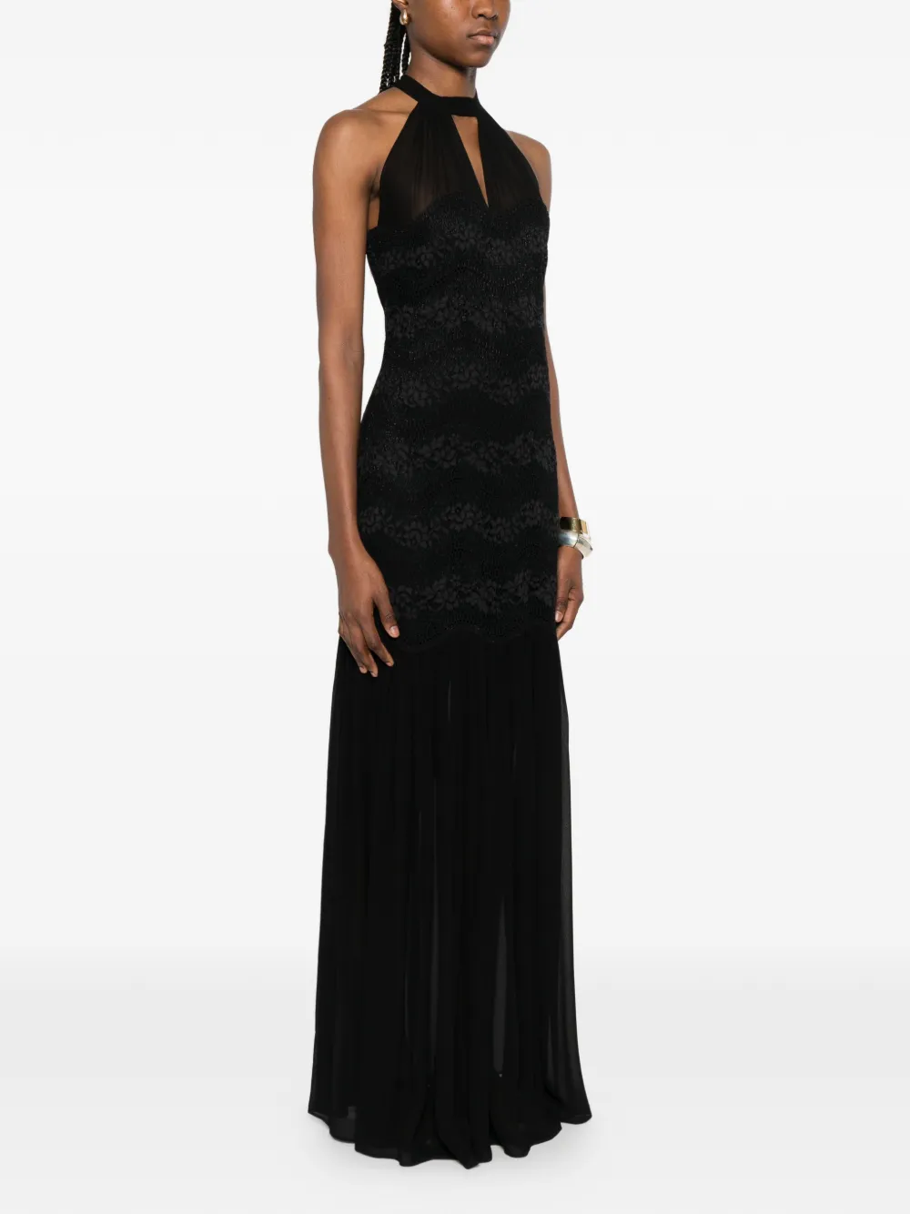  Twinset Halter Lace Dress - Black 