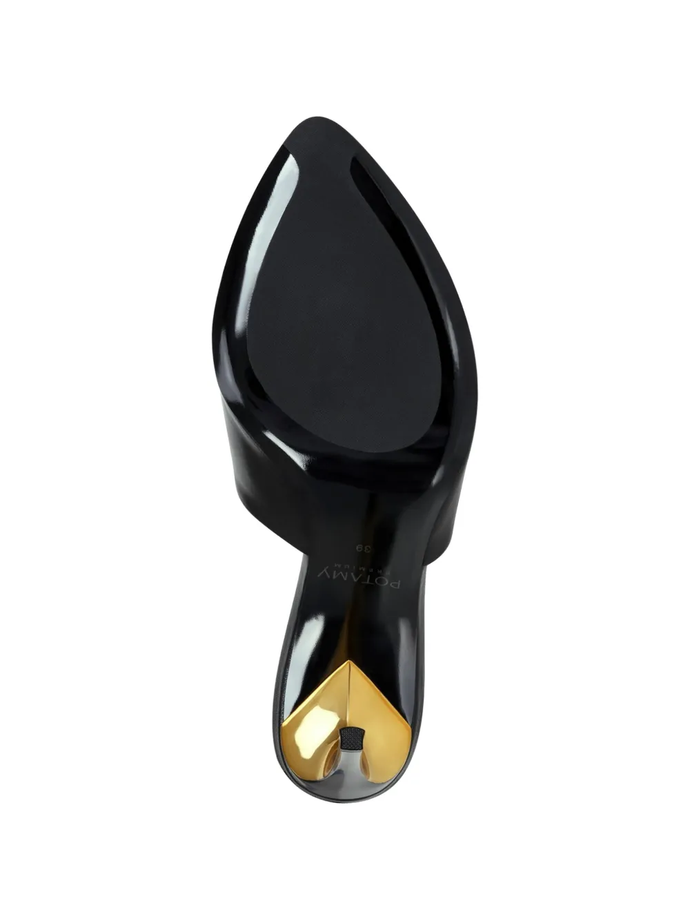 POTAMY Leren muiltjes Zwart