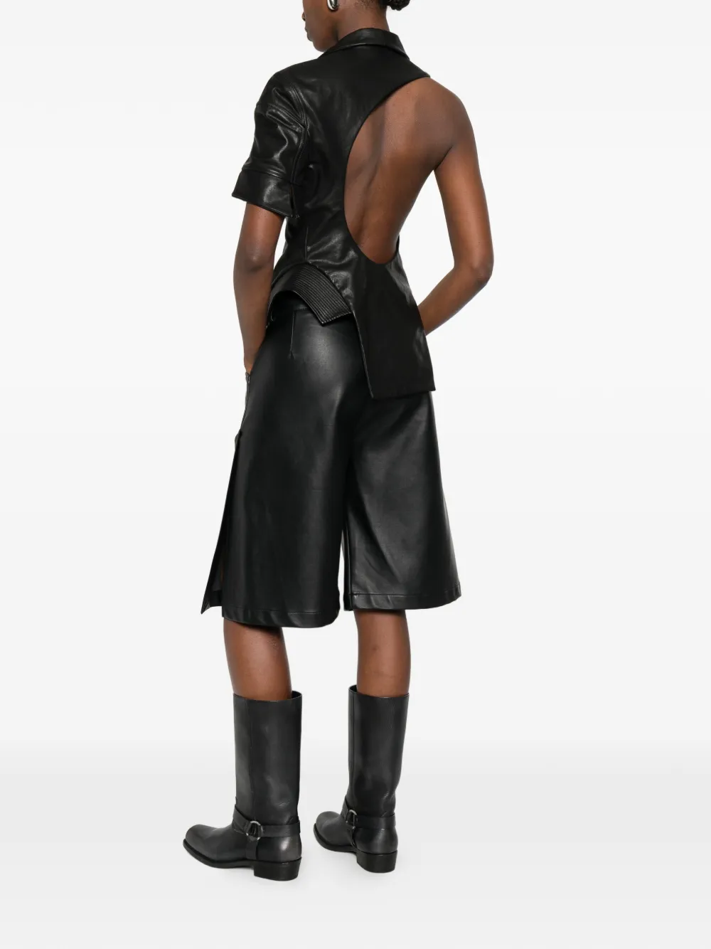  Yehuafan Button Draped Jacket - Black 