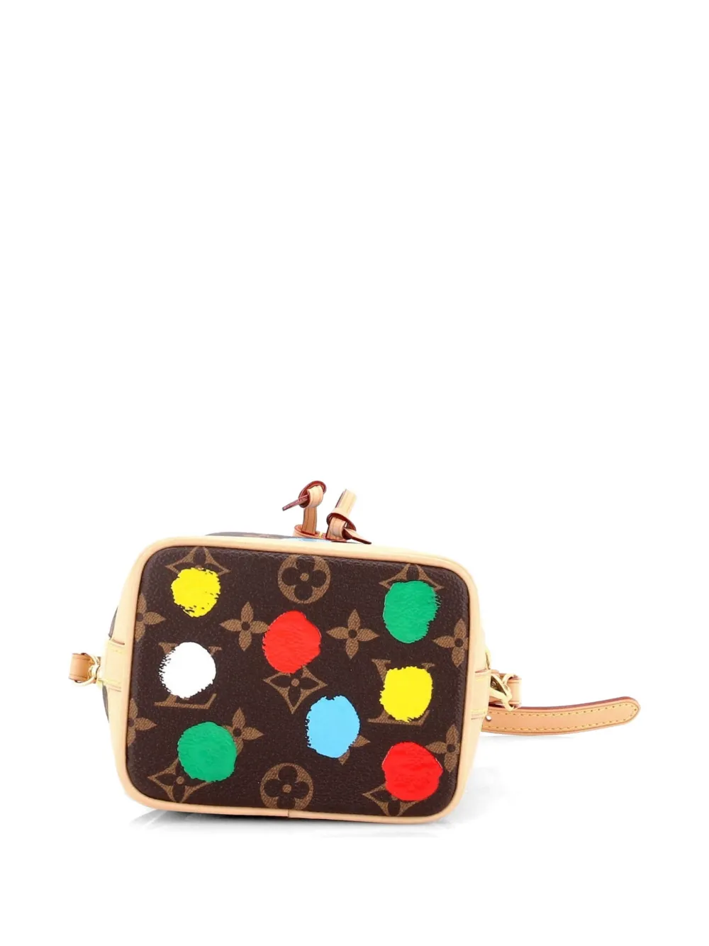 Noe Nm Handbag Yayoi Kusama Painted Dots Monogram Canvas Nano Bucket Bag