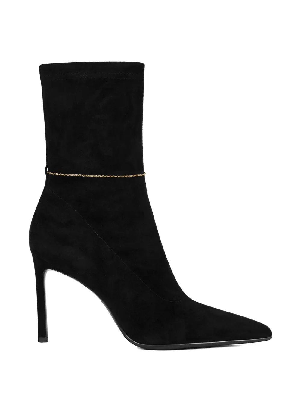 Potamy Chain Detail Suede Boots In Black