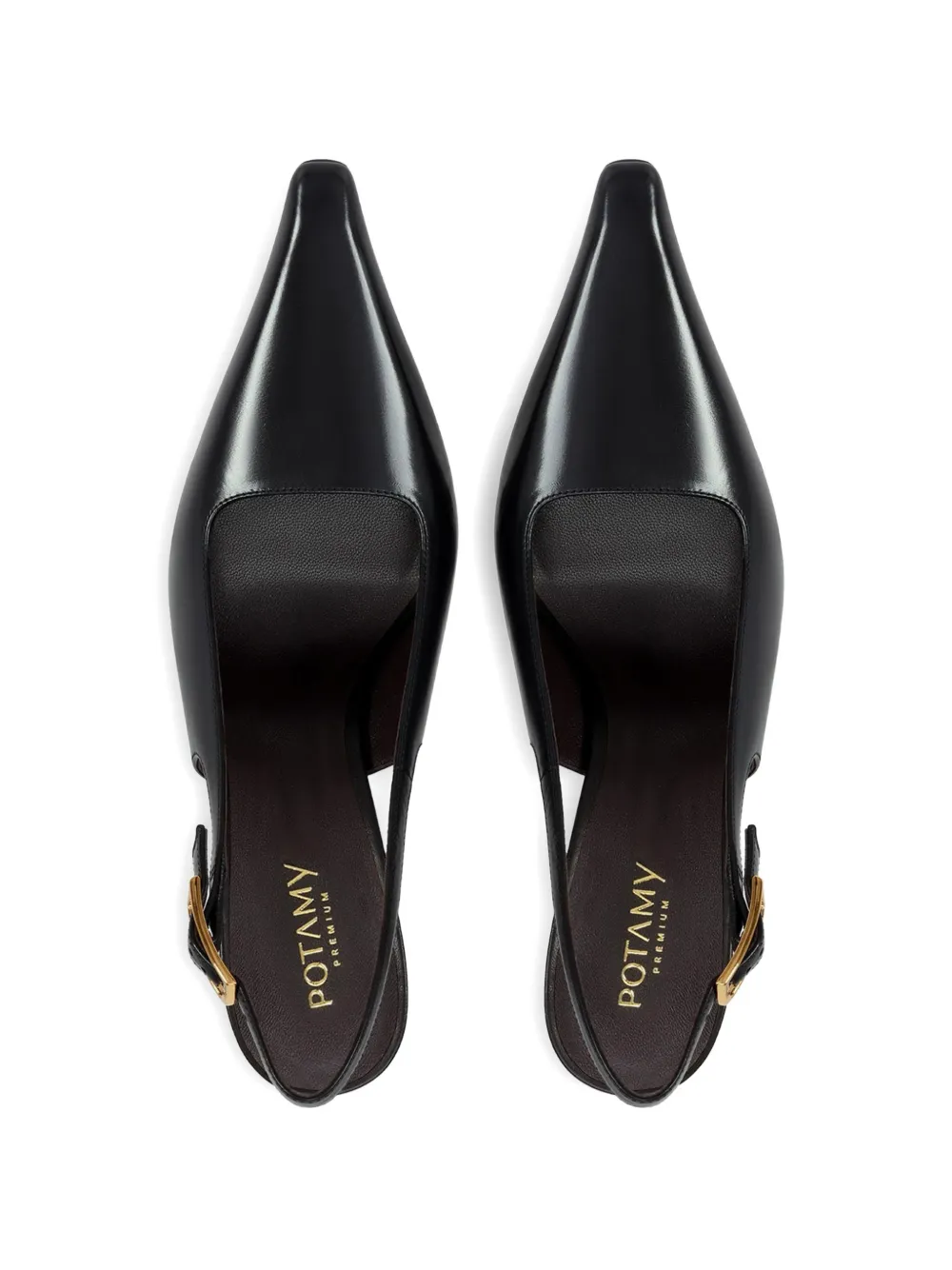 POTAMY Leren pumps met gesp Zwart