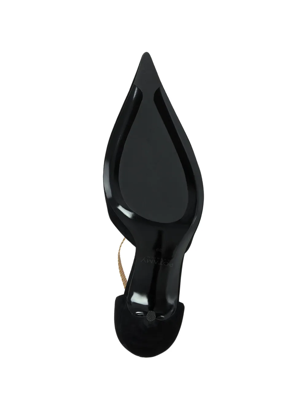 POTAMY Suède pumps met enkelbandje Zwart