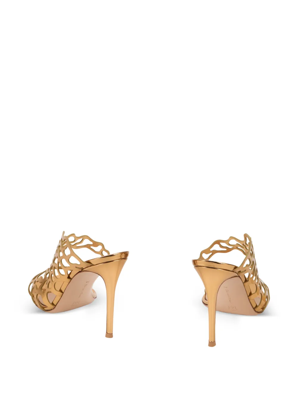 Gianvito Rossi cut-out metallic sandals Goud