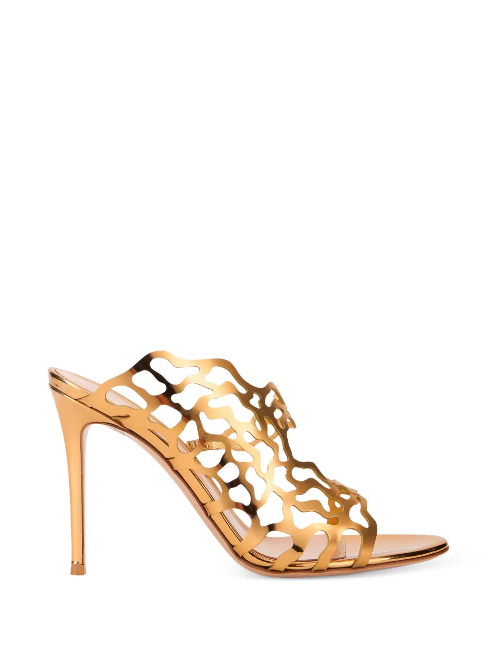 Gianvito Rossi cut-out metallic sandals - Gold