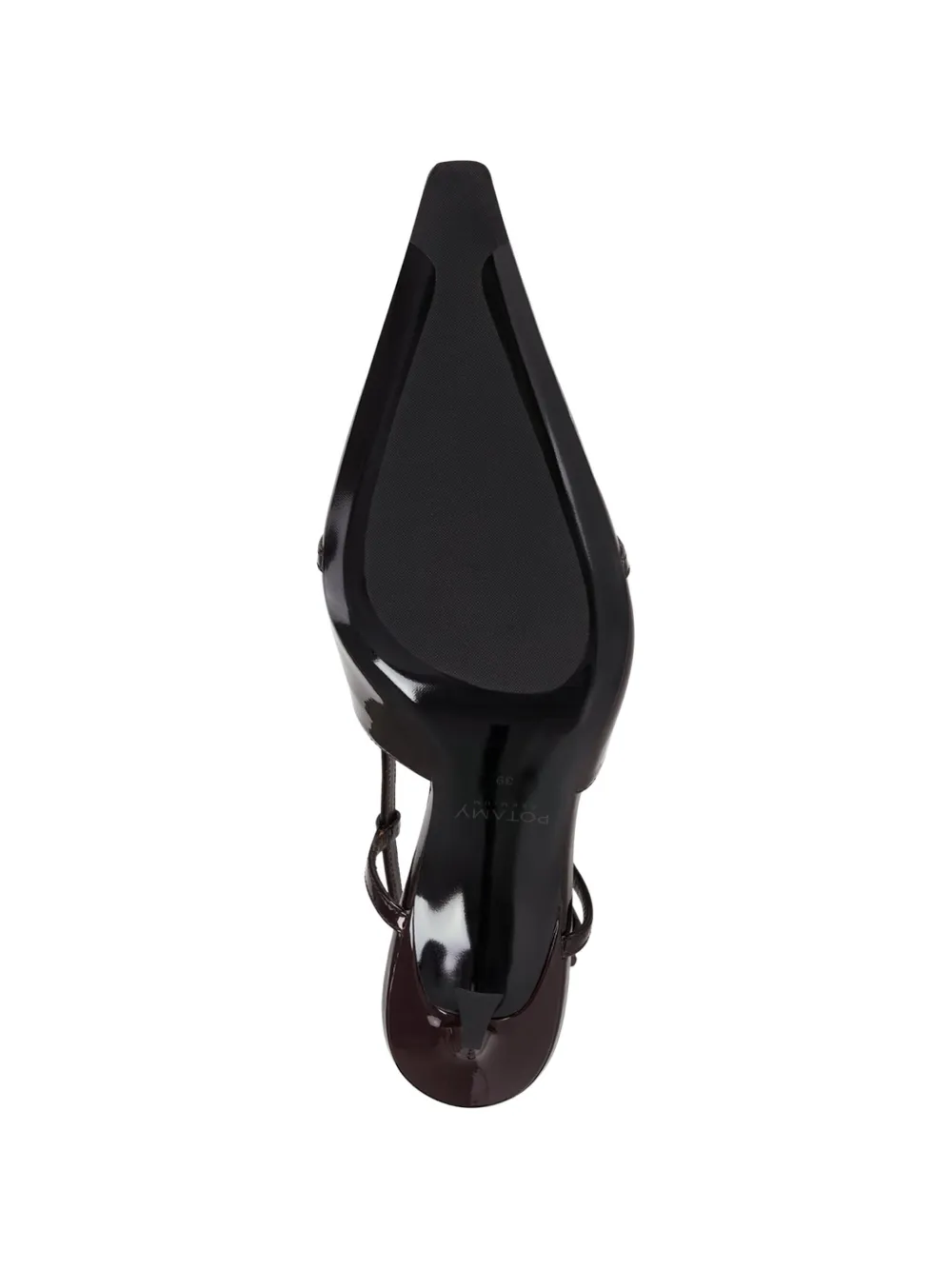 POTAMY Leren pumps met gesp Bruin