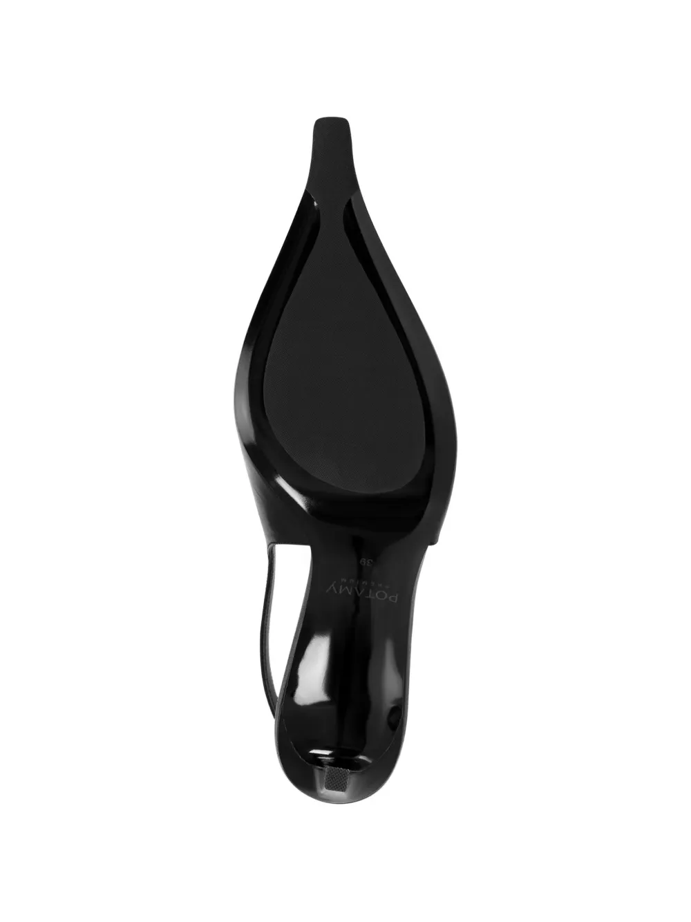 POTAMY Leren pumps met puntige neus en gesp Zwart