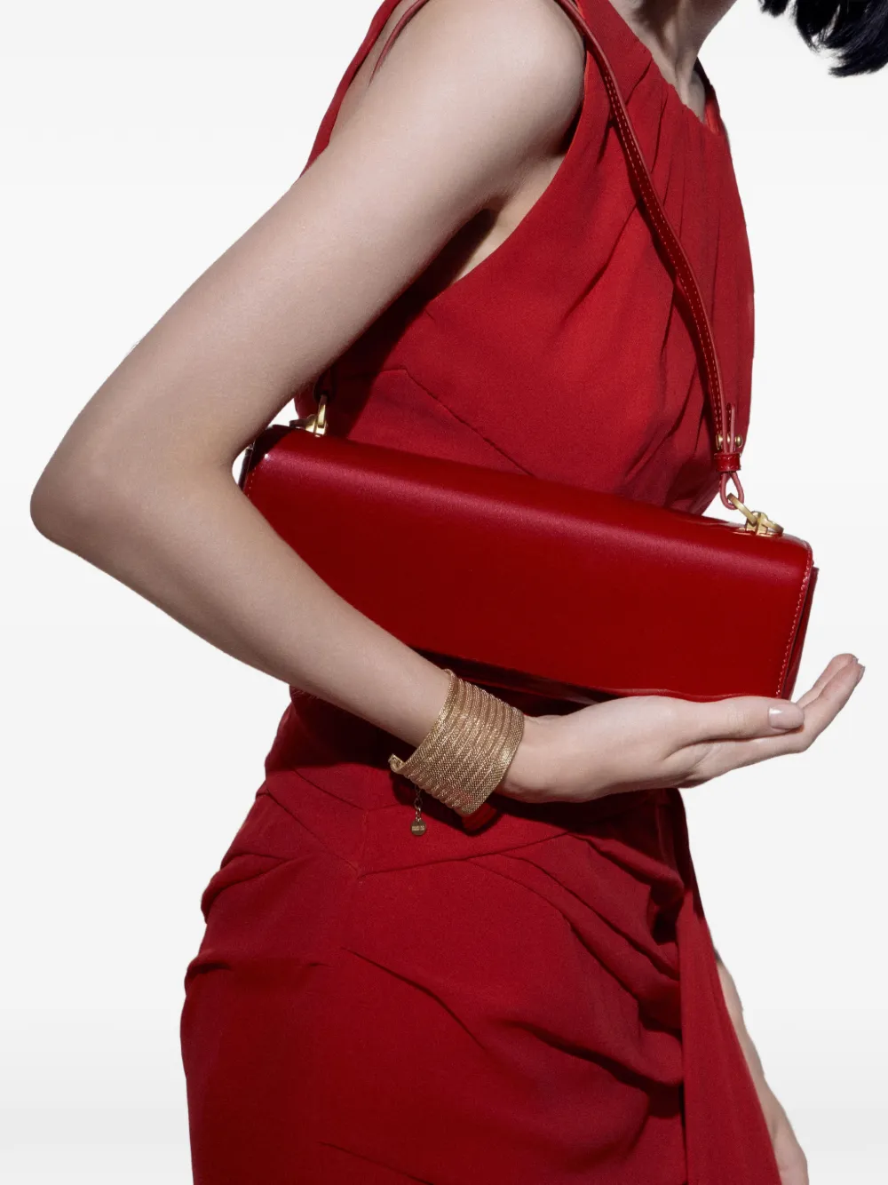  Potamy Adjustable Leather Shoulder Bag - Red 