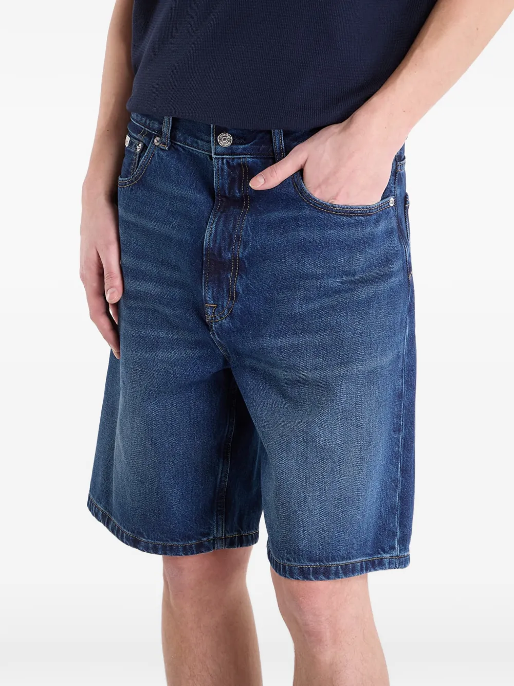 Calvin Klein 90s Oil Slick denim shorts Blauw