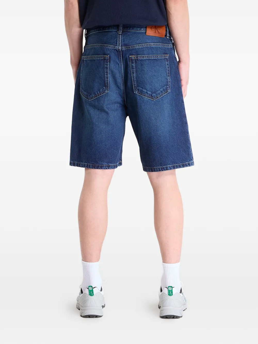 Calvin Klein 90s Oil Slick denim shorts Blauw