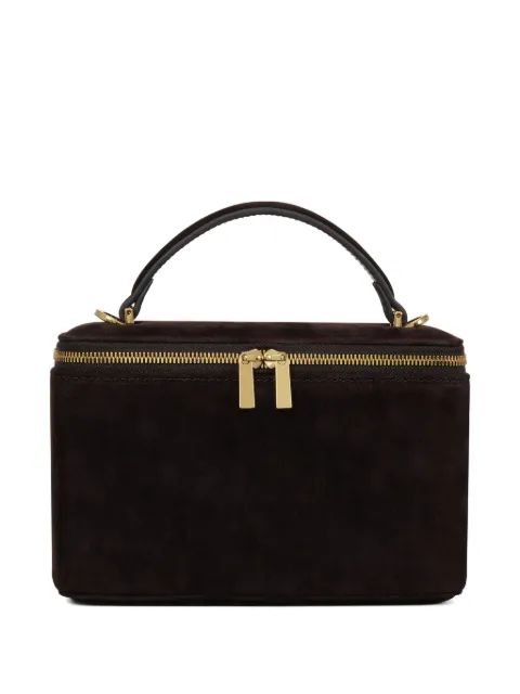 POTAMY zip handle suede mini bag