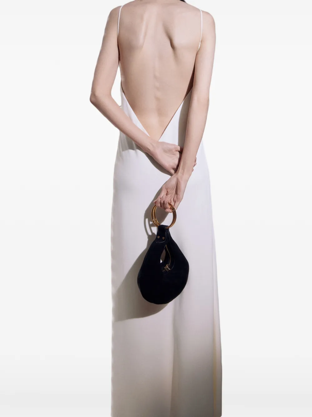  Potamy Ring Suede Mini Bag - Black 