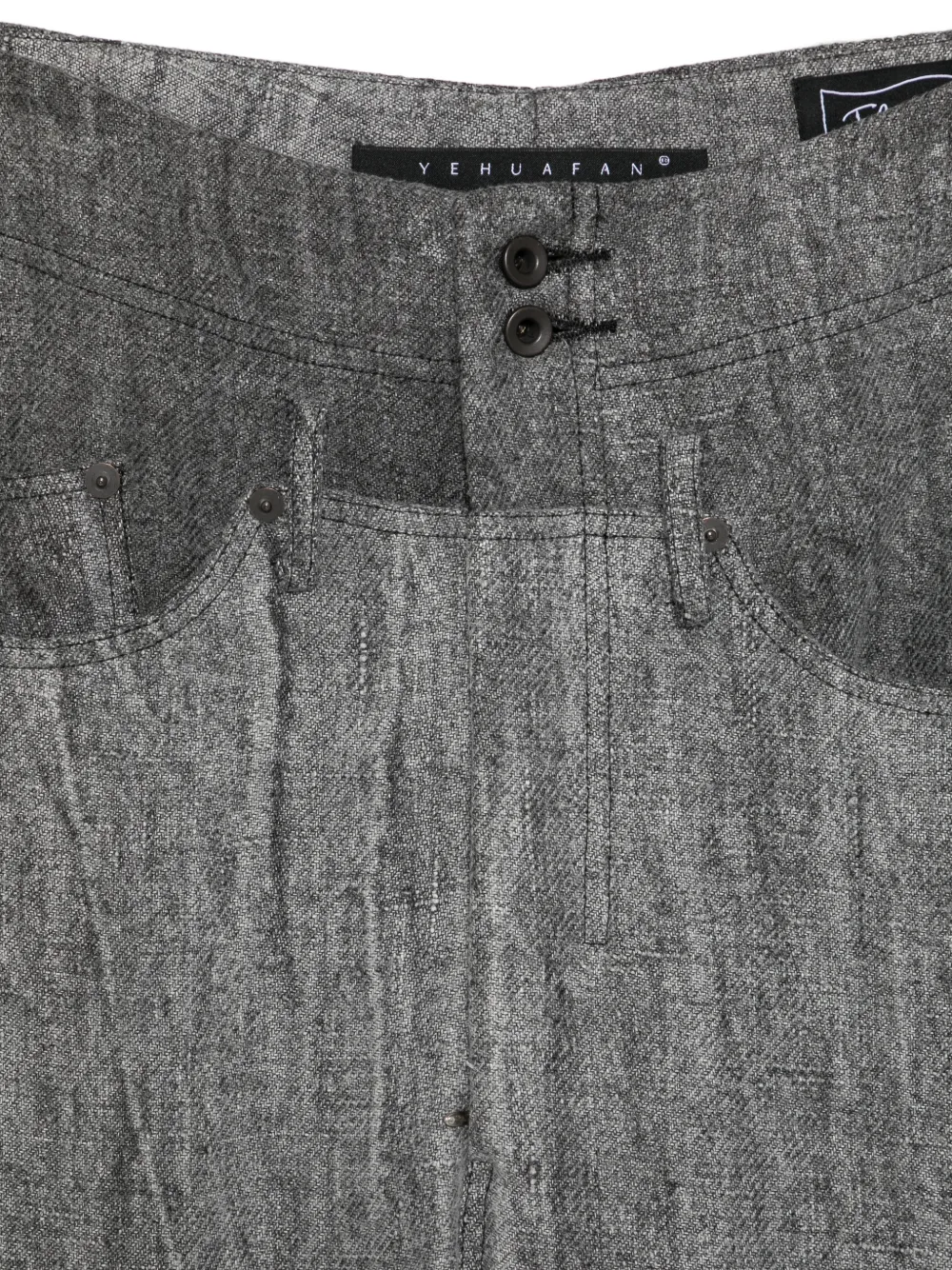 YEHUAFAN Broek met zak en riemlus Grijs