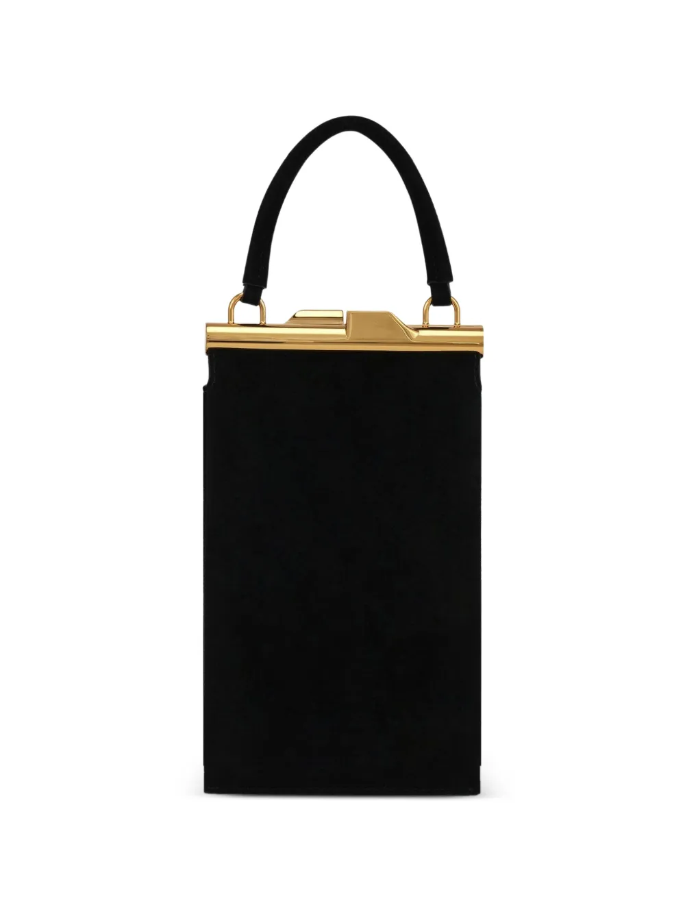 POTAMY top-handle fur mini bag - Nero