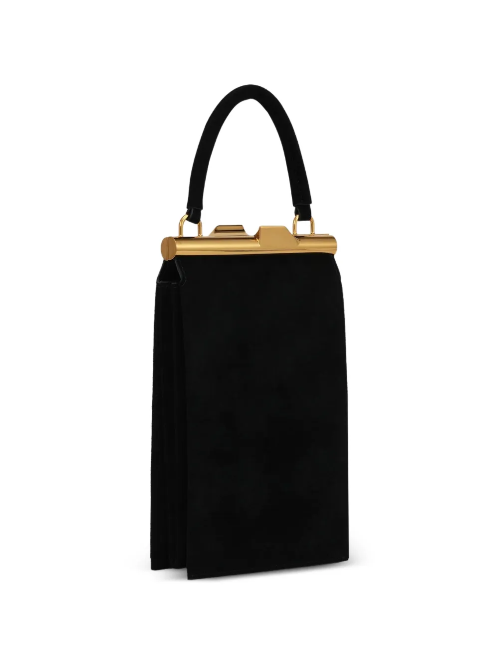  Potamy Top-handle Fur Mini Bag - Black 