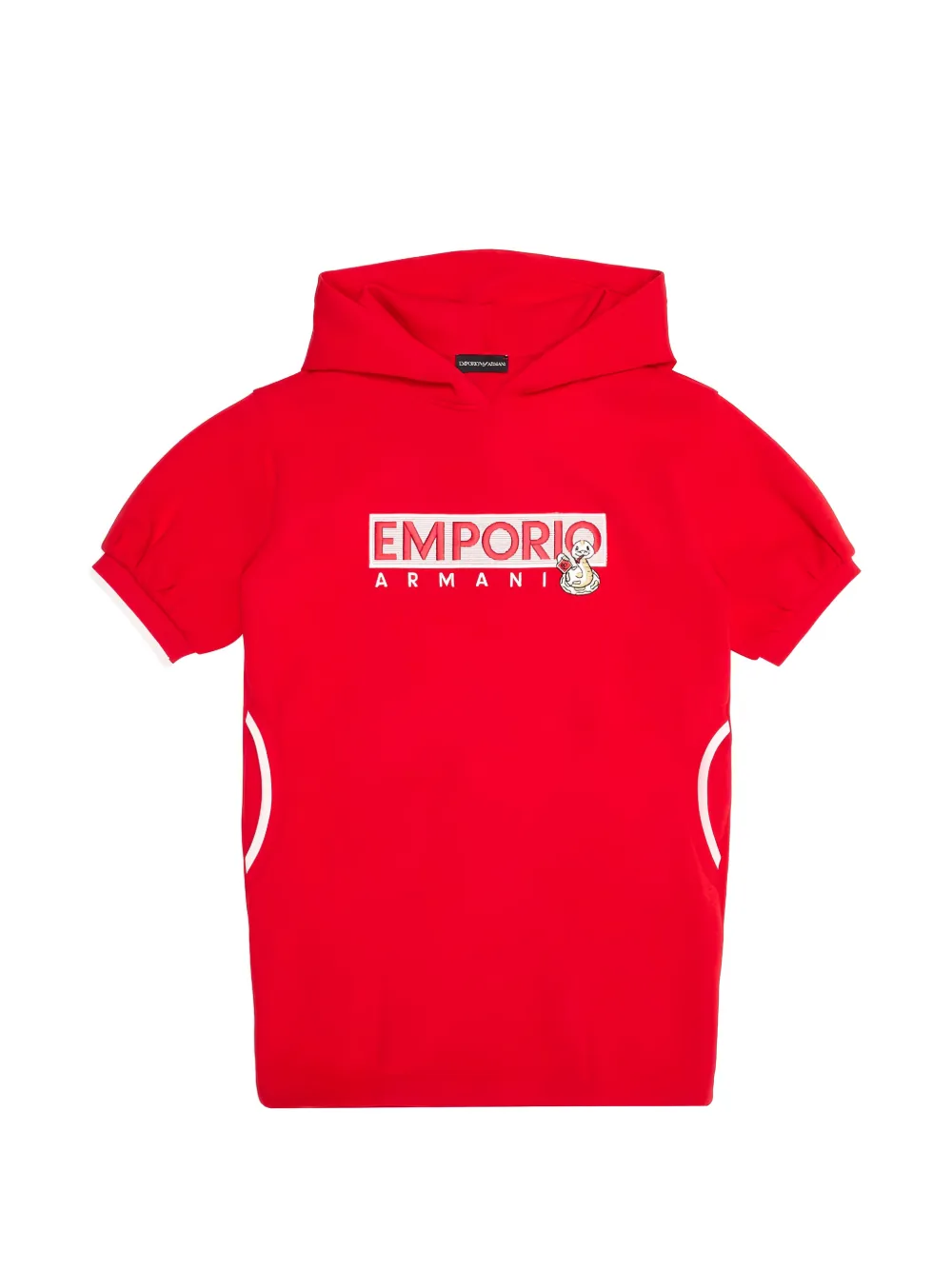Emporio Armani Kids hooded short-sleeve dress - Rosso