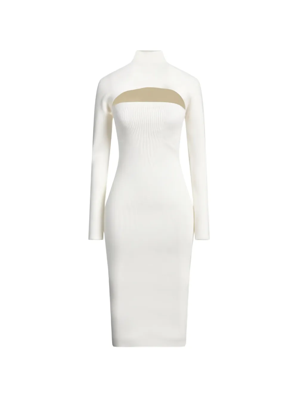 TOM FORD cutout ribbed knit midi dress - Bianco