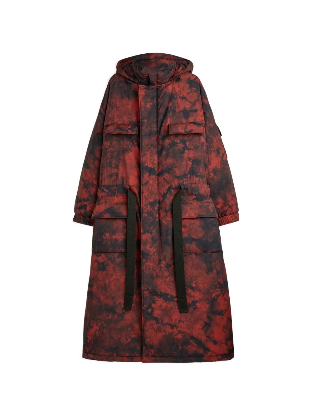 Y-3 AOP hooded coat - Rosso