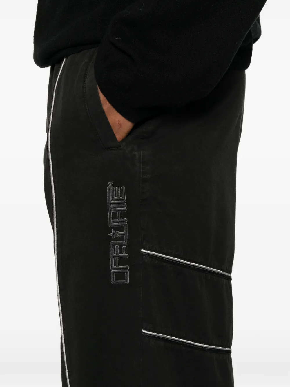 Off-White Broek met vervaagd effect Zwart
