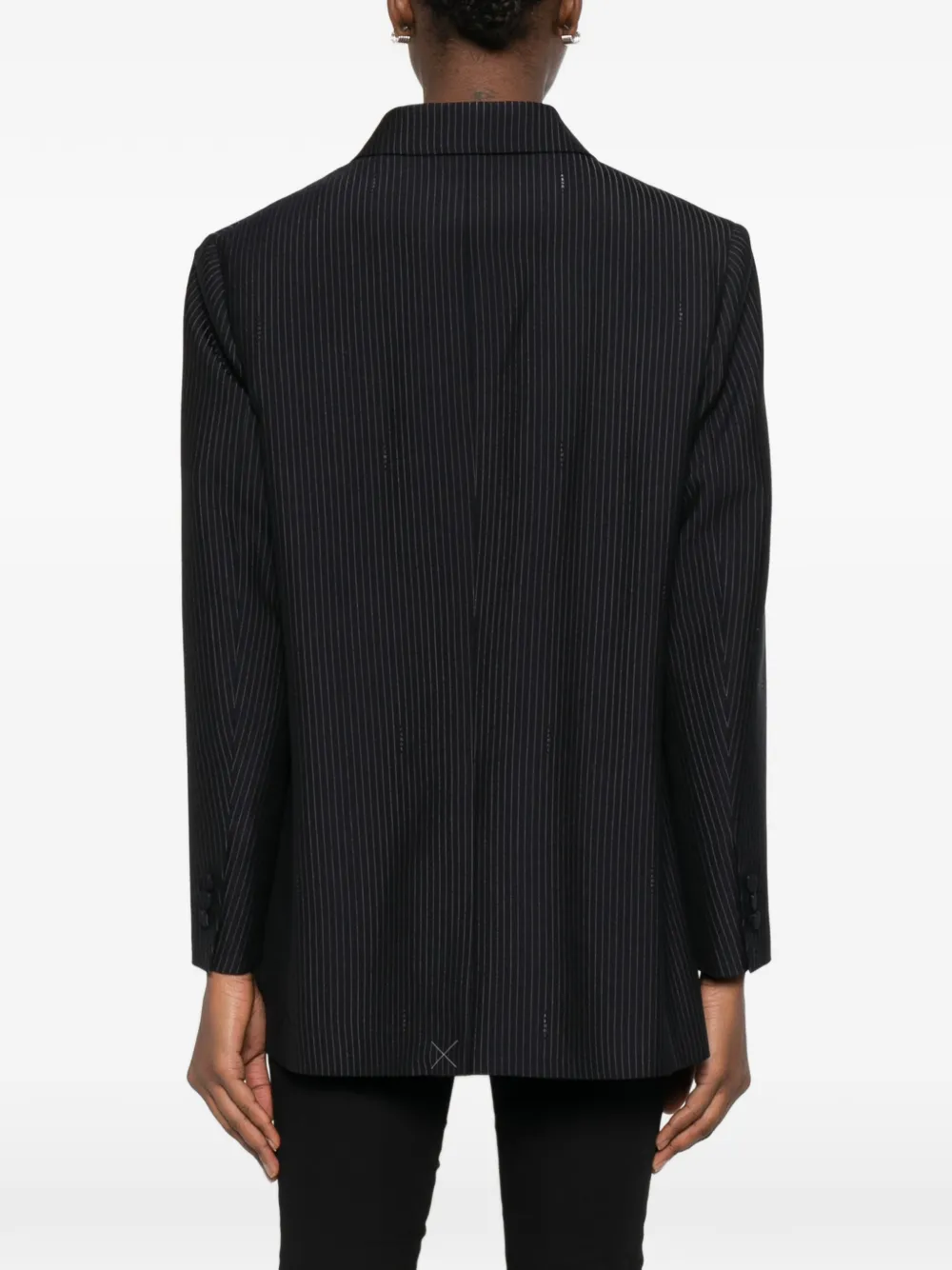 FENDI Blazer met krijtstreep en dubbele rij knopen Blauw