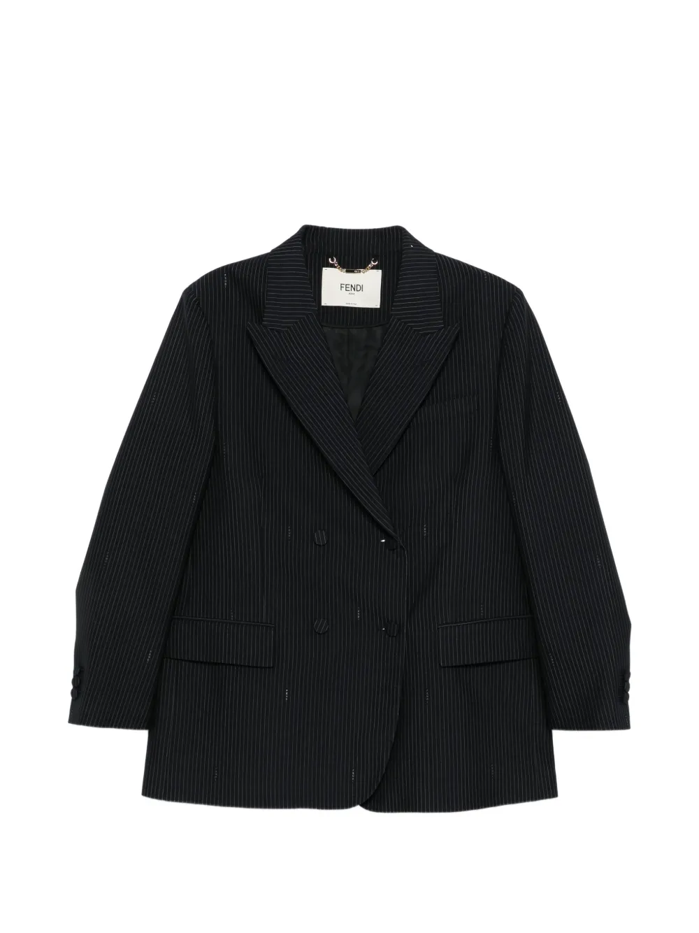 FENDI pinstripe double-breasted blazer - Blu