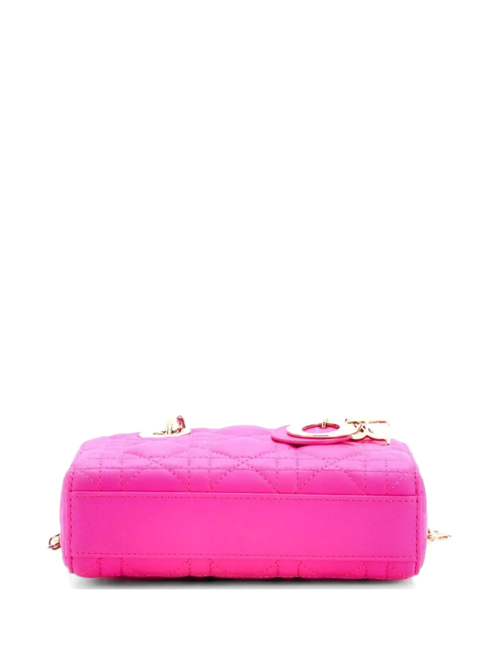  Christian Dior Pre-owned Borsa A Tracolla Lady D-joy Micro In Pelle Di Agnello Trapuntata Con Motivo Cannage - Rosa 