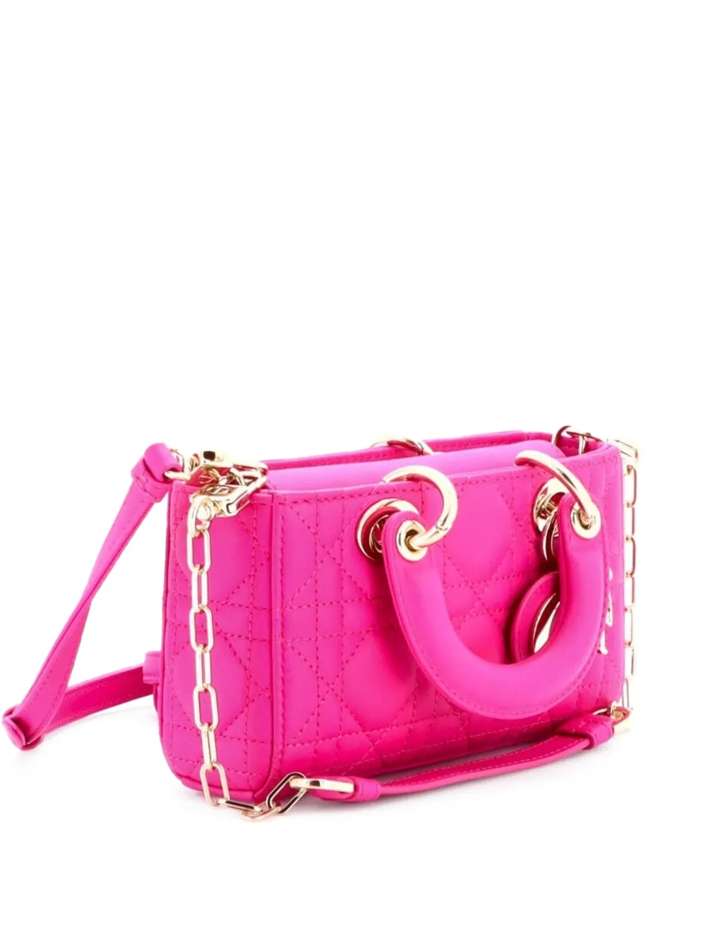 Christian Dior Pre-Owned Lady D-Joy Bag Cannage Quilt Lambskin Micro satchel - Rosa