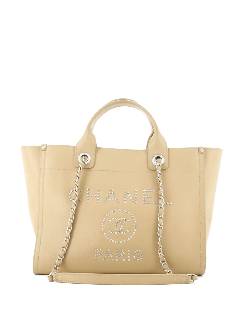 CHANEL Pre-Owned Deauville Studded Caviar Small tote bag - Toni neutri