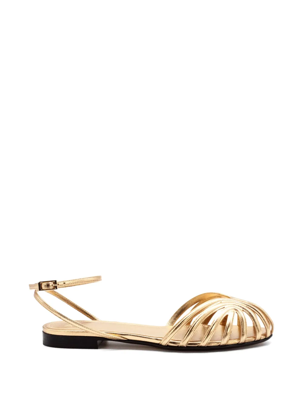Alevì Aura Strappy Flat Pumps In Gold
