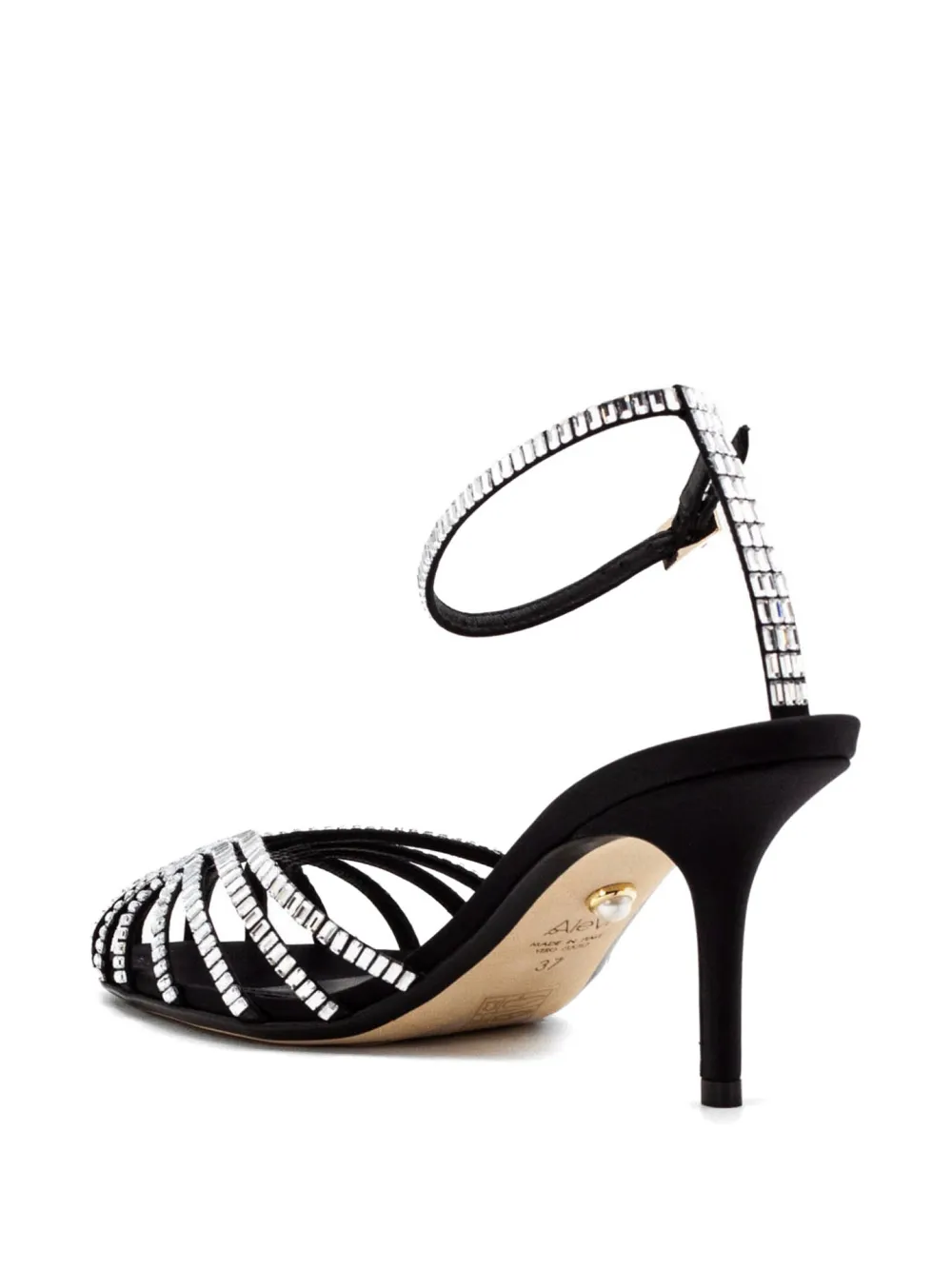 Alevì Penelope sandalen met verfraaid bandje Zwart