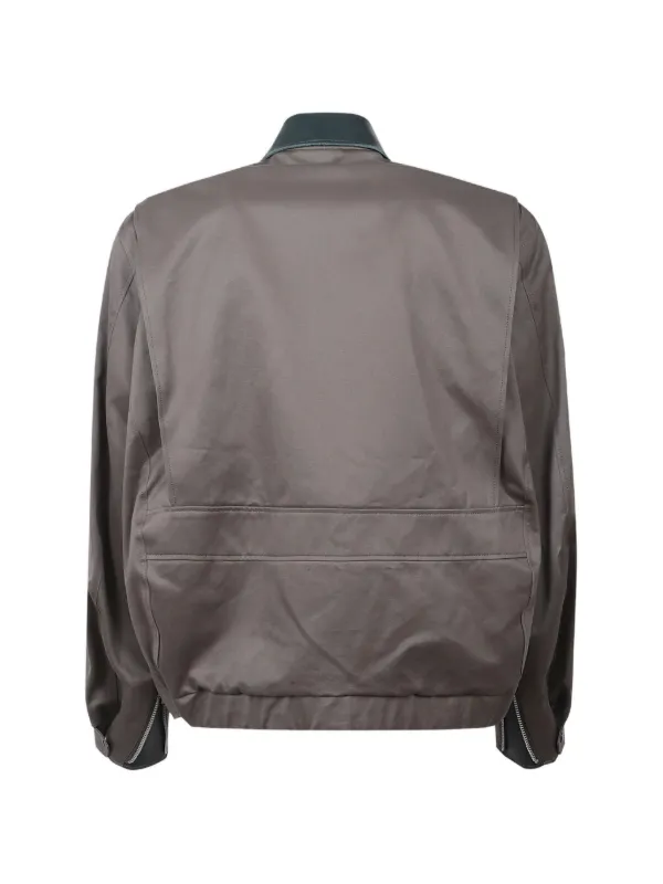 Sacai レザーカラー シャツジャケット | グレー | FARFETCH JP