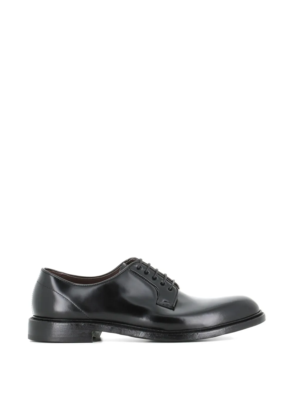Green George polished leather derby shoes - Nero