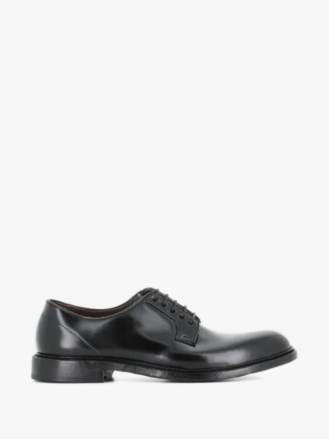Green George polished leather derby shoes