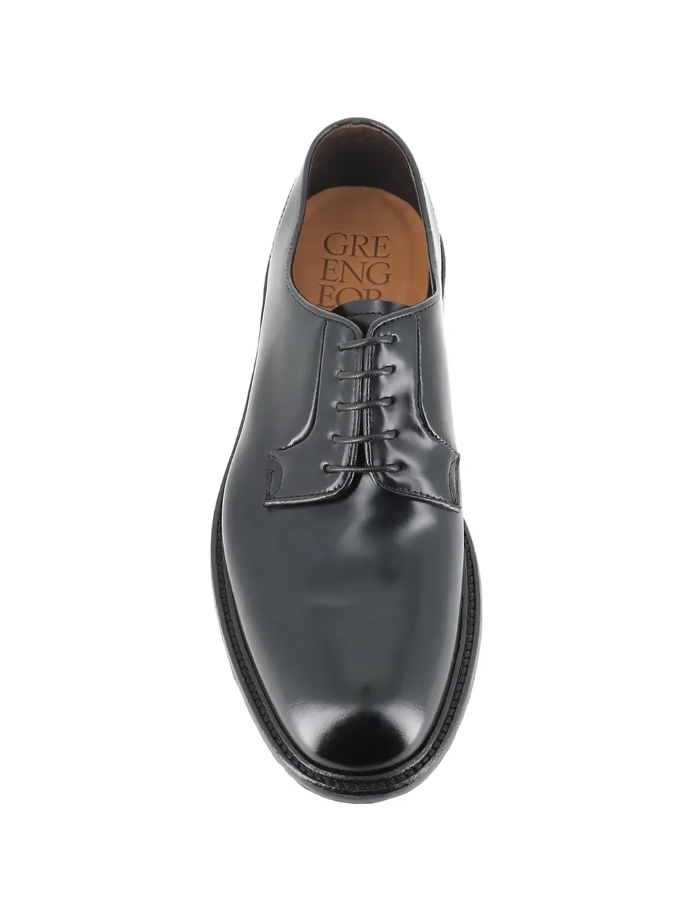 Green George Gepolijste leren derby schoenen Zwart