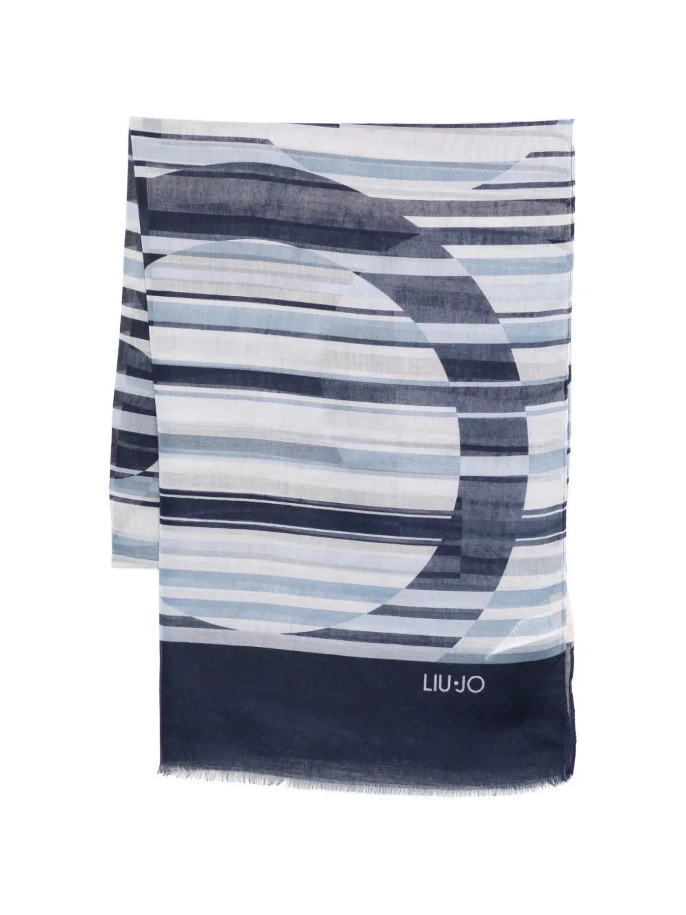 LIU JO striped patterned scarf - Marrone