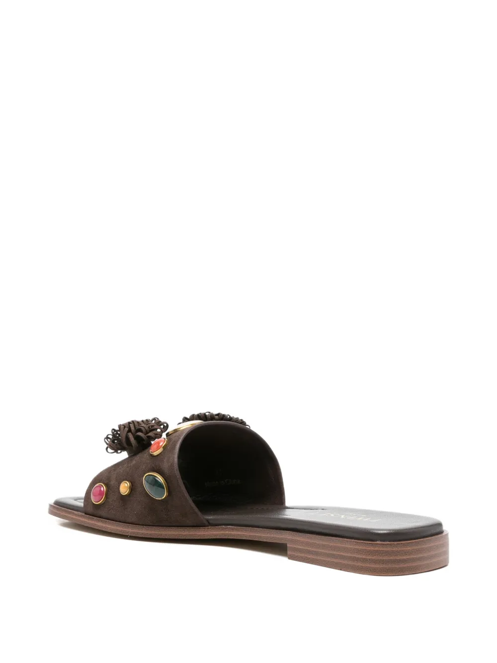 TWINSET embellished pompom sandals Bruin