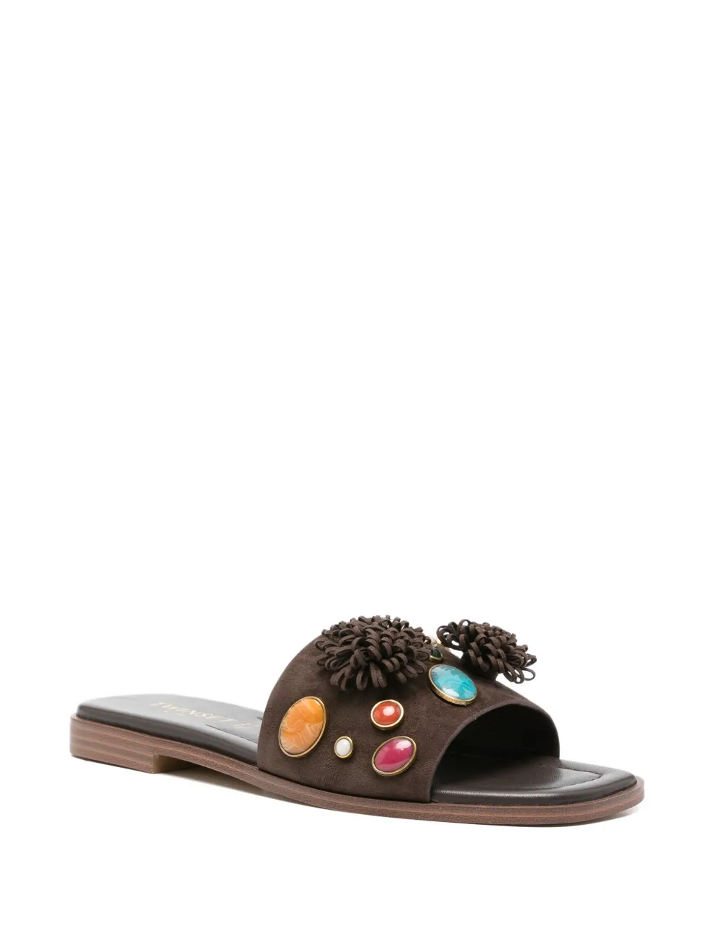 TWINSET embellished pompom sandals Bruin
