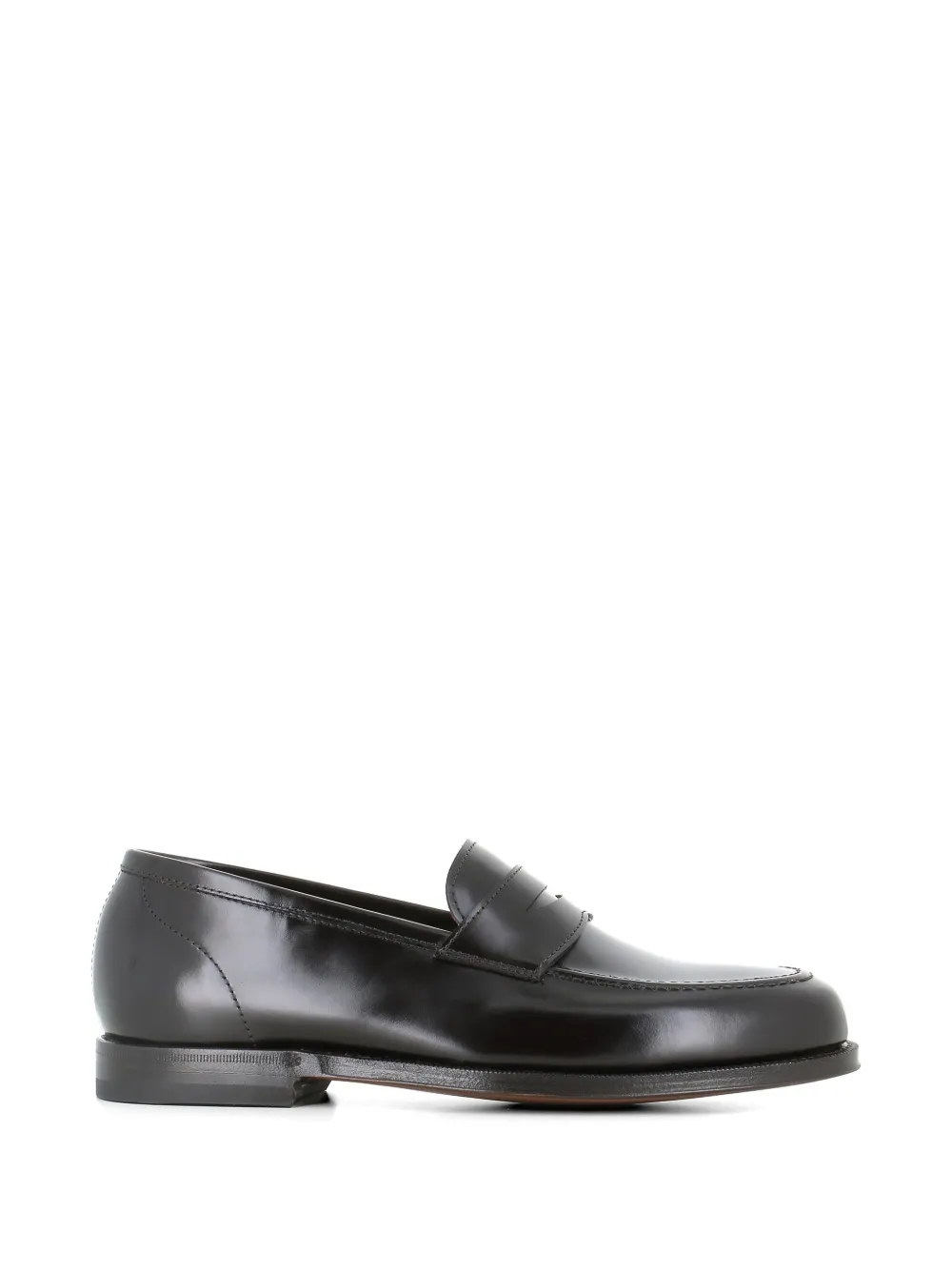 Green George polished penny leather loafers - Marrone
