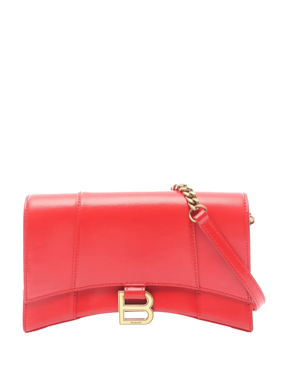 Balenciaga Pre-Owned 2010-2026 Calfskin Hourglass Wallet On Chain crossbody bag - Rosso