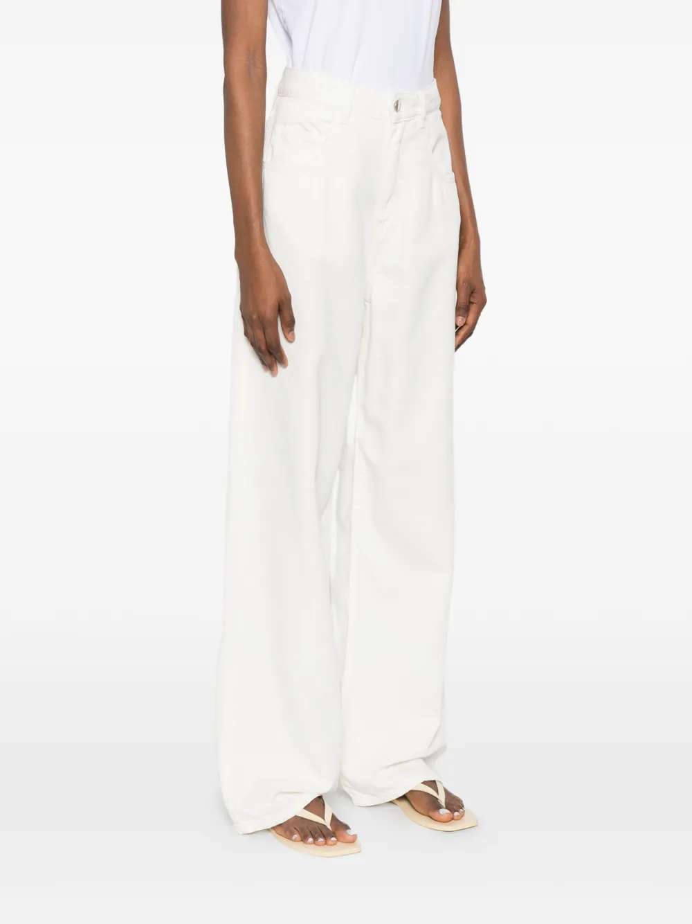 ICON DENIM Jeans met wijde pijpen Beige