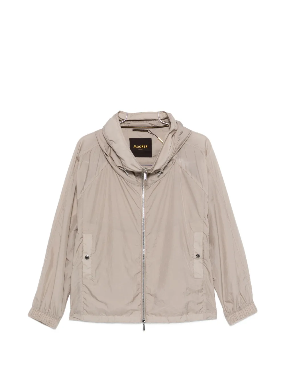 Moorer Hooded Zip Jacket In Brown