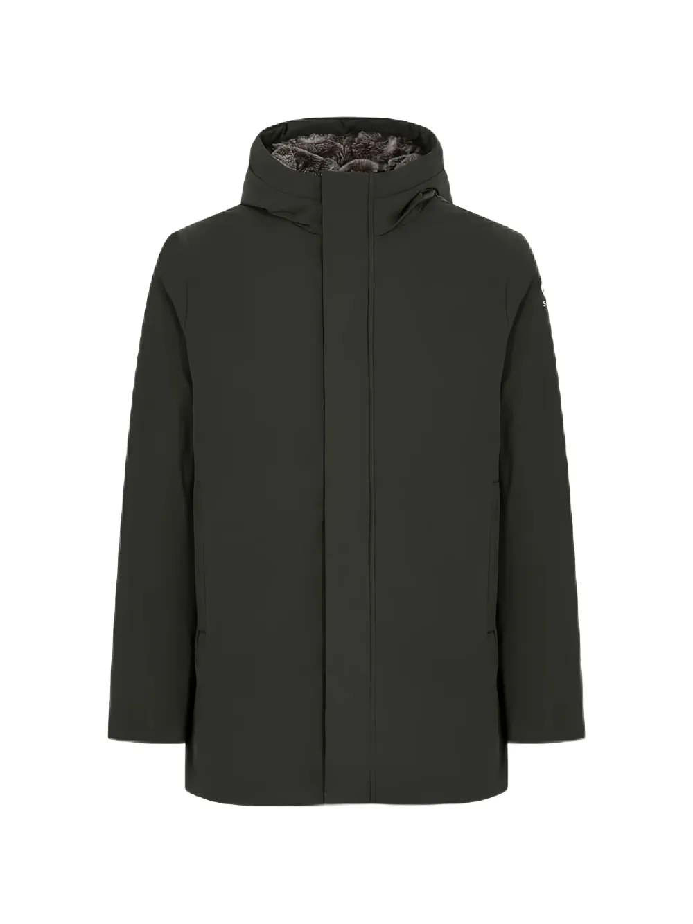 SUNS fur hooded parka - Verde