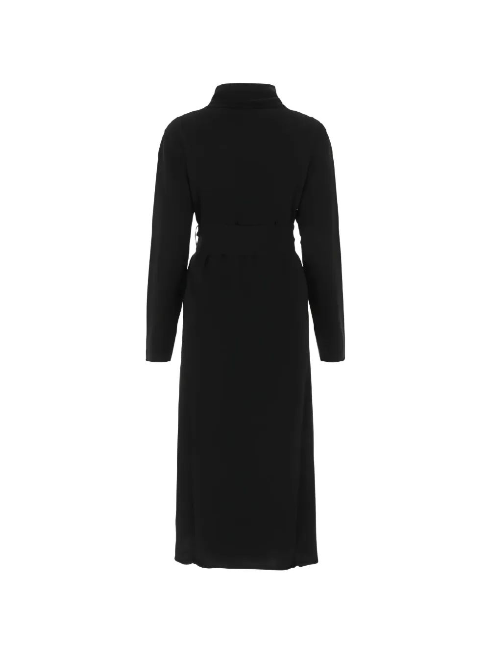  Jil Sander Belted V-neck Cashmere Coat - Black 