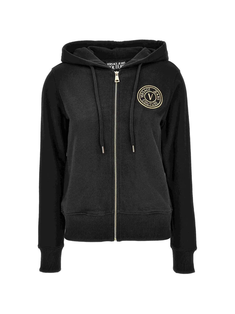 Versace Jeans Couture logo-patch drawstring hoodie - Nero