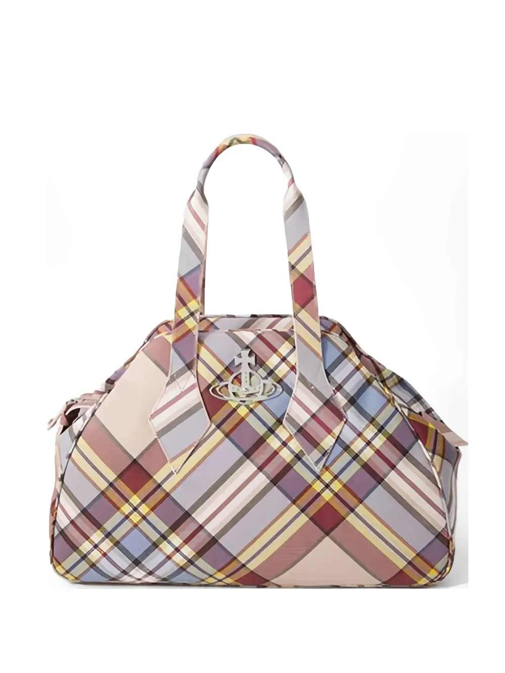 Vivienne Westwood haze check large bag - Toni neutri